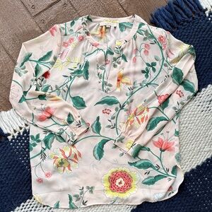 Loft Split Neck Floral Print Women's Top